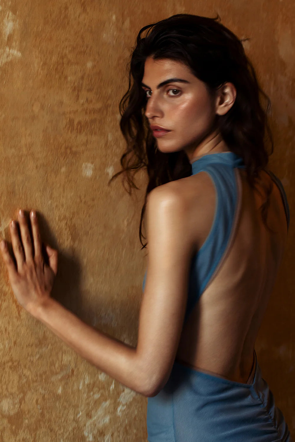 Ruby Open Back Gown - Aqua