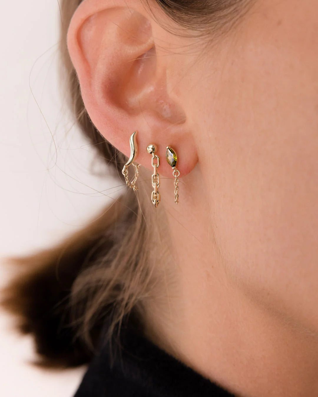 Bruce Chain Studs - Sterling Silver