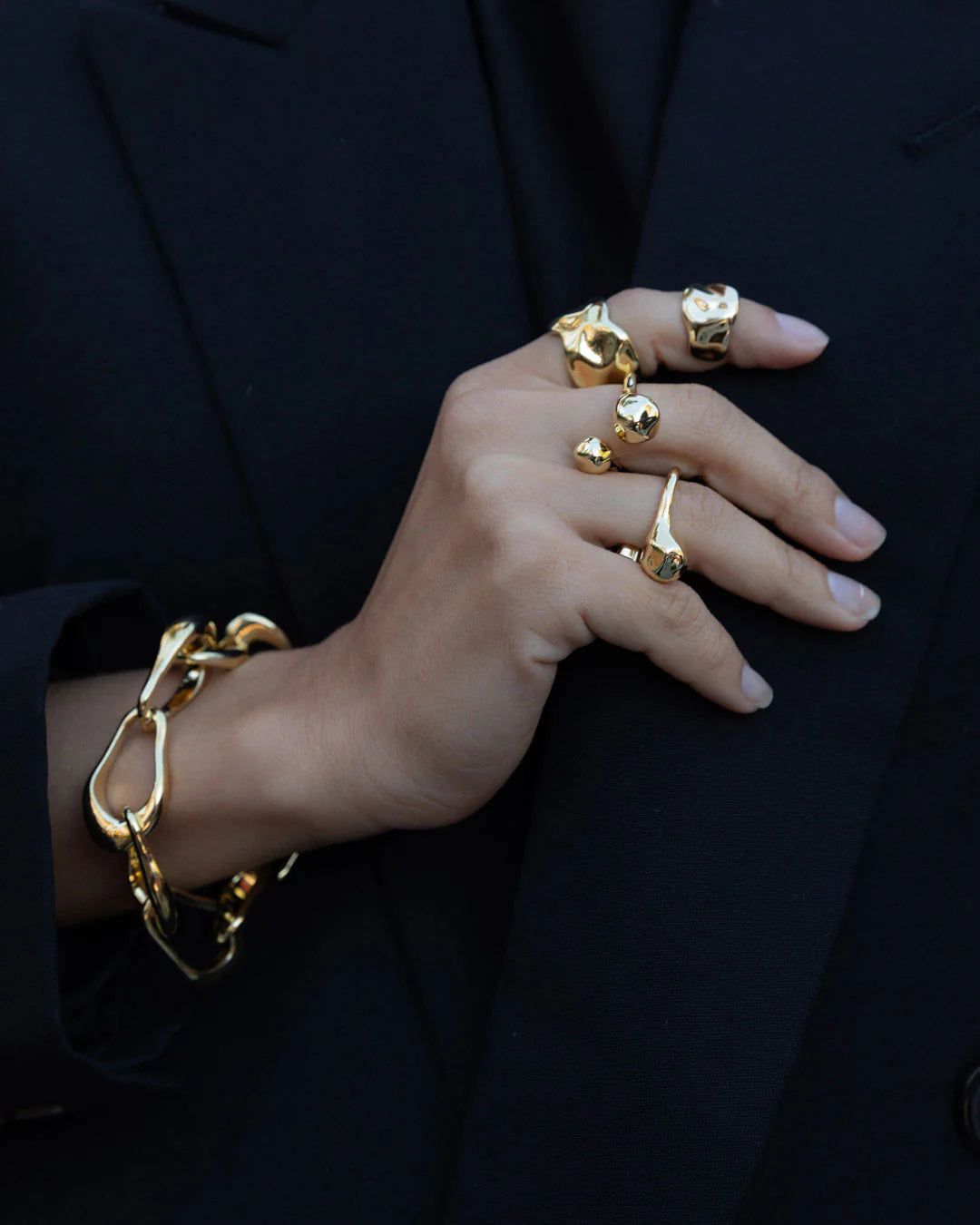 Hardcore Hammered Ring - 18k Gold Plating