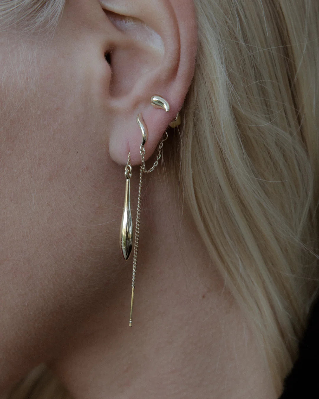 Droplet Threads - Brass + 18k Gold