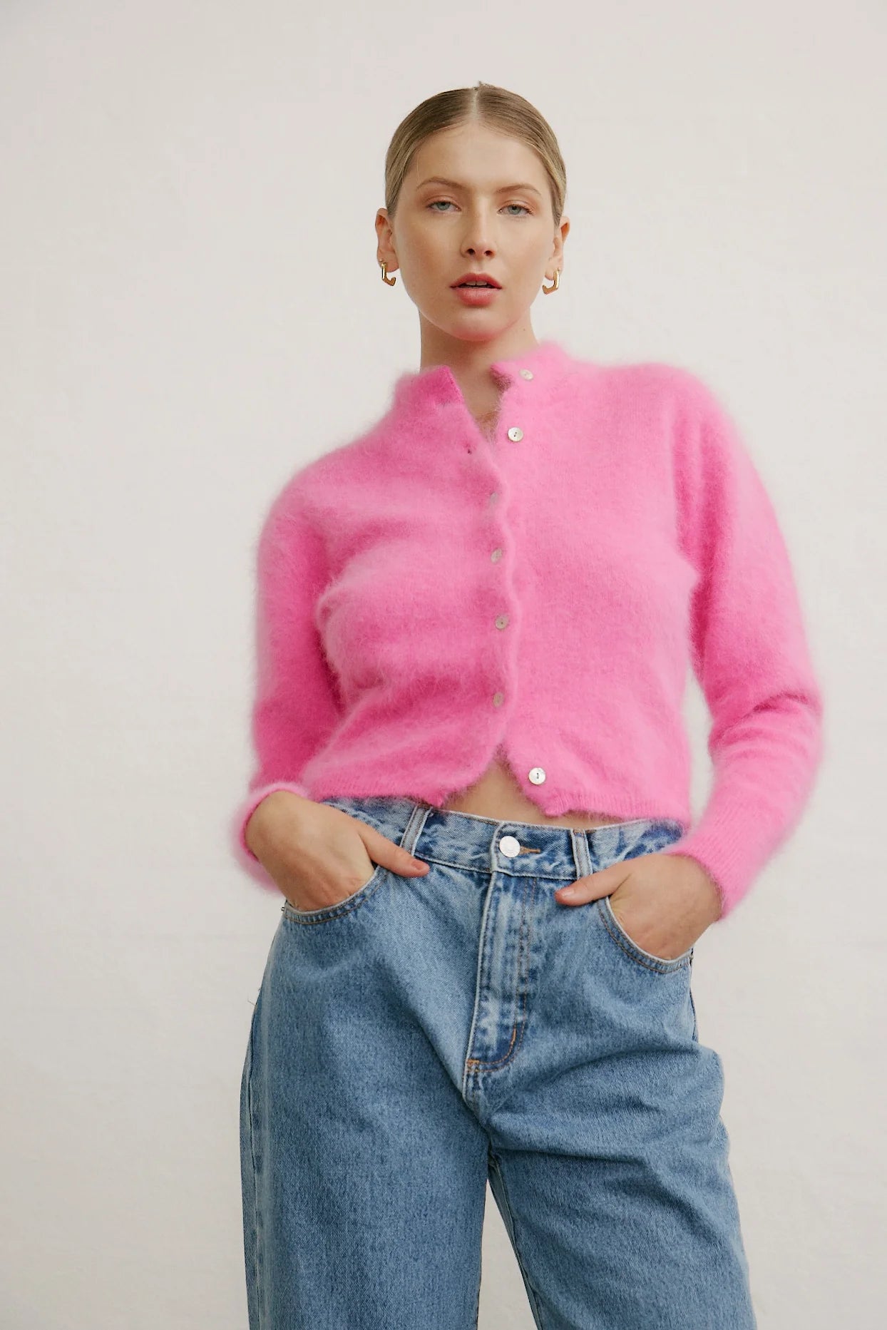 Bella Cashmere Cardigan - Bloom