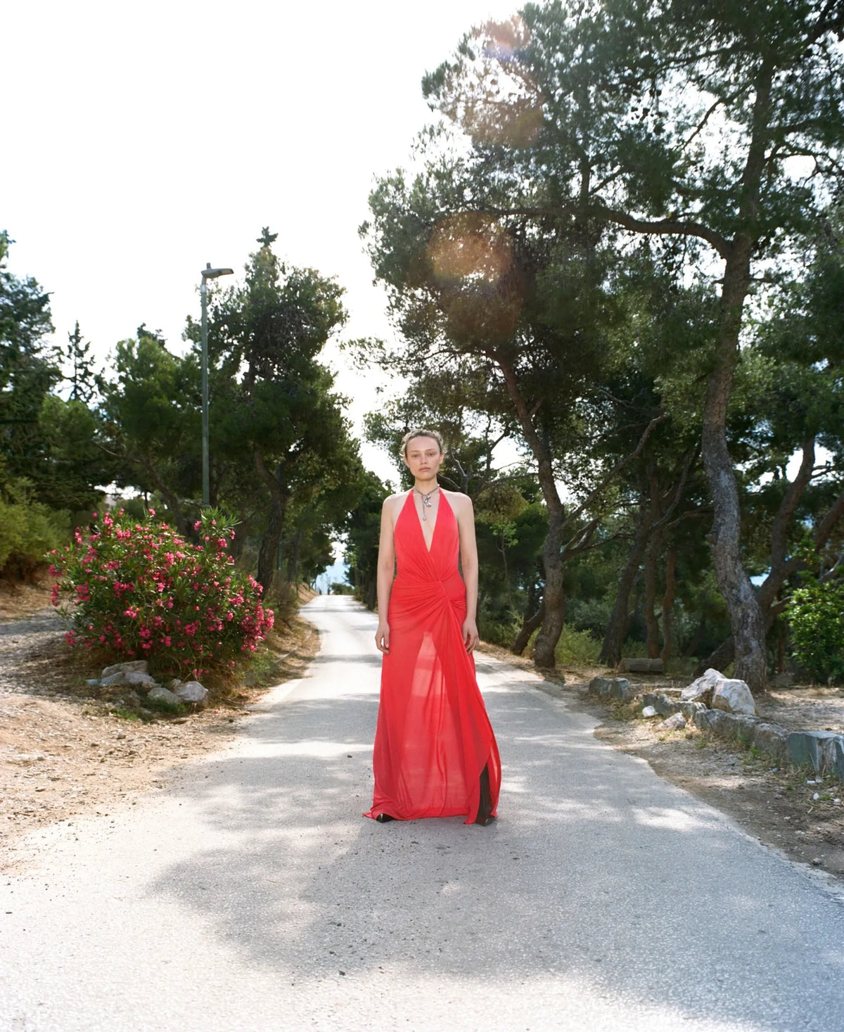 Xanthi V Neck Maxi Dress - Flame