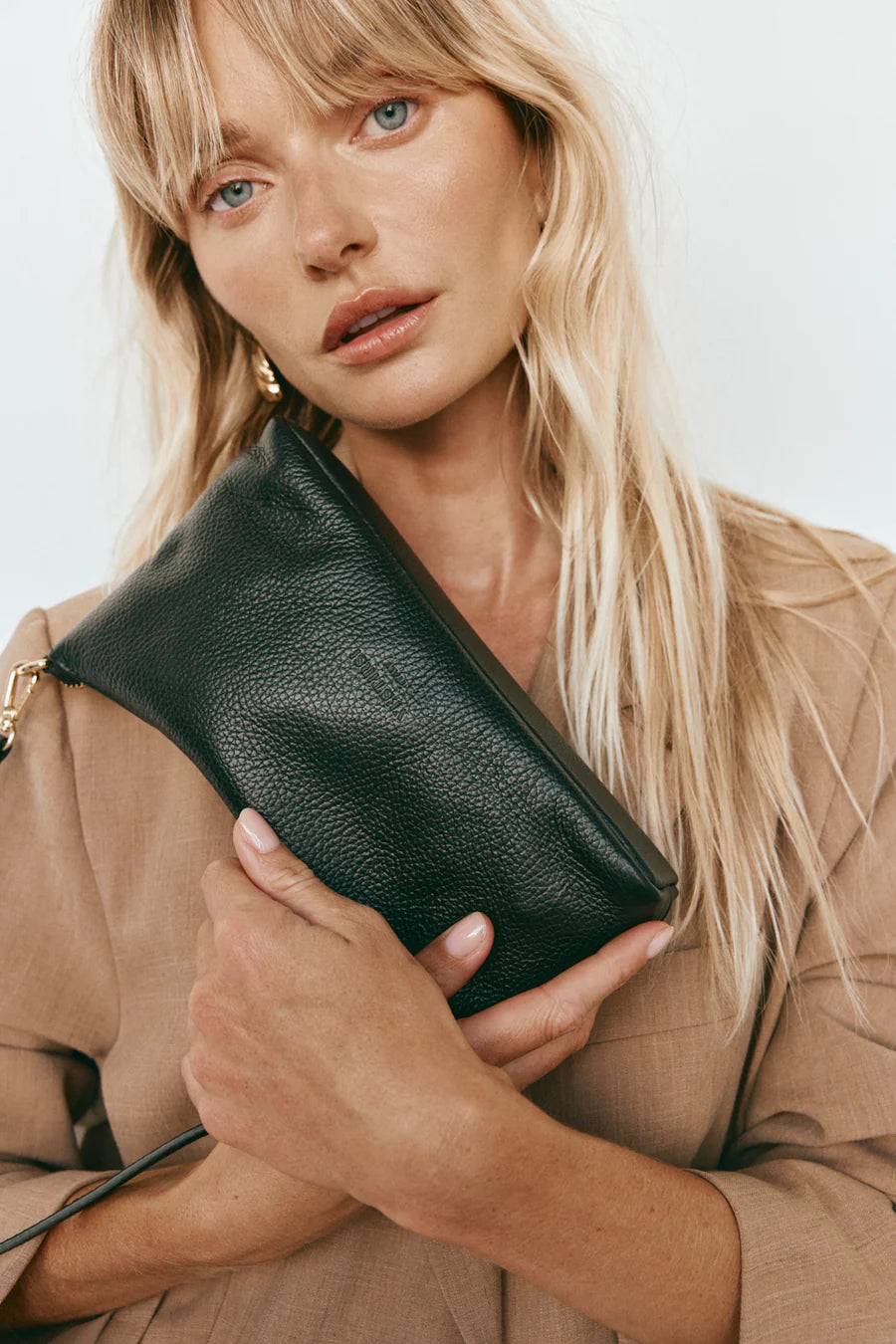 Ashley Black Leather Cross Body Bag