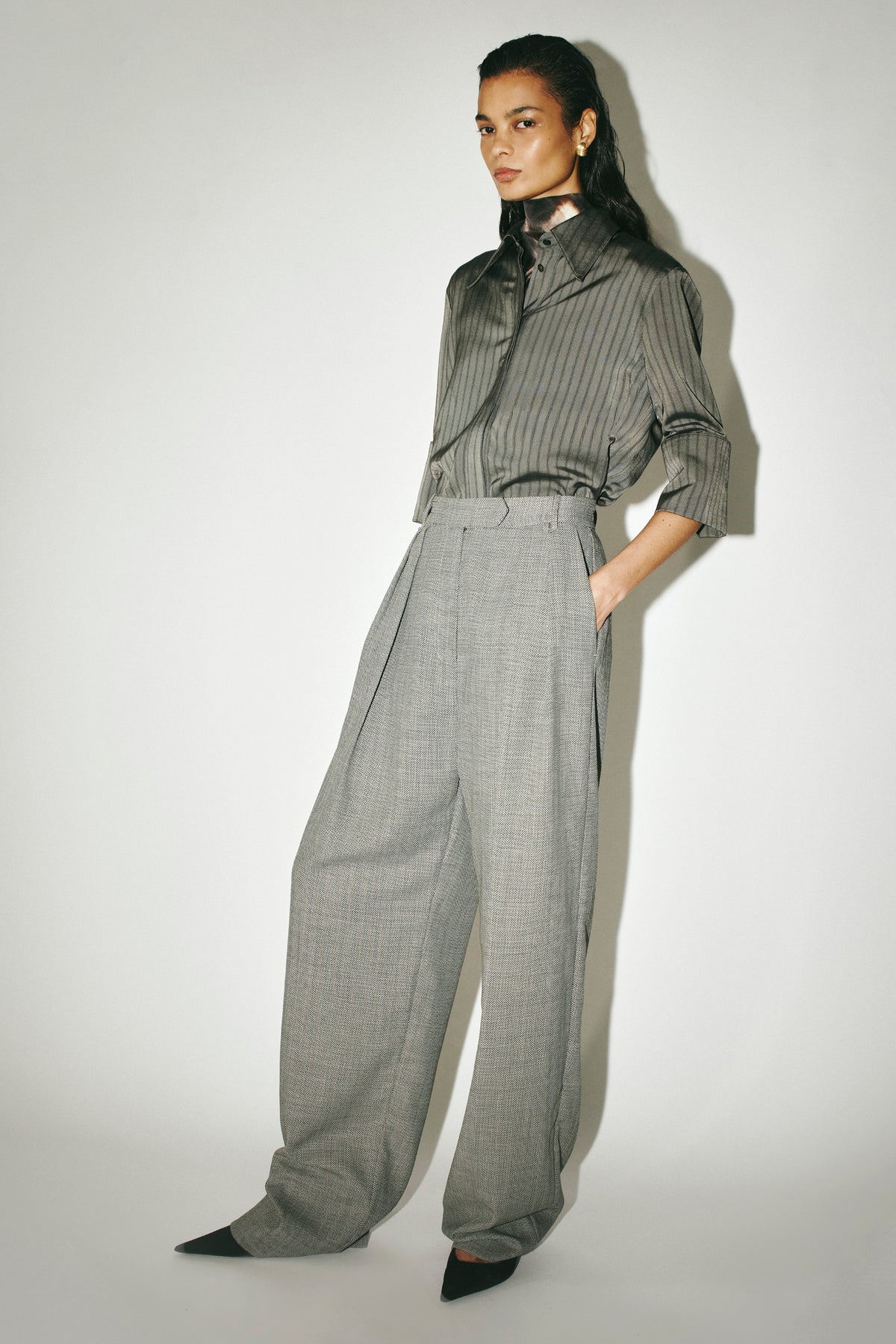 Ren Pant - Charcoal Herringbone