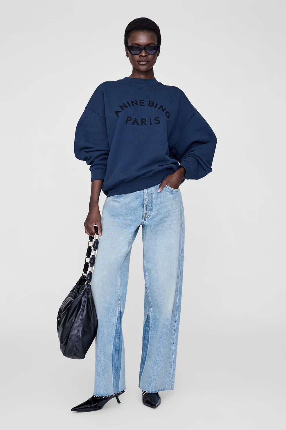 Jaci Sweatshirt Paris - Washed Navy