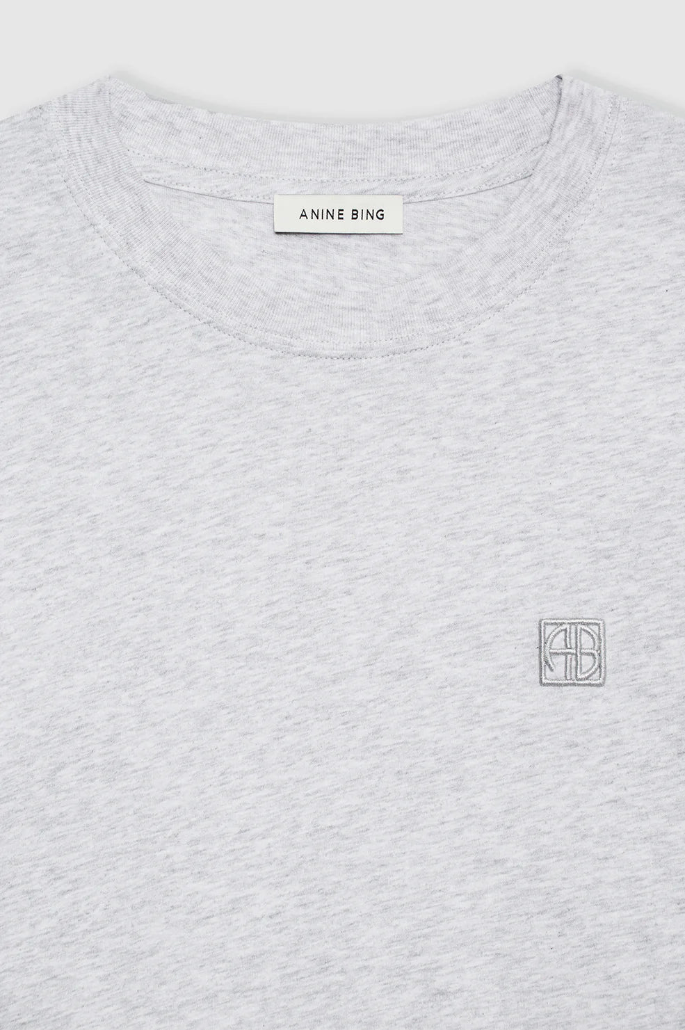 Lili Tee Framed Monogram - Heather Grey