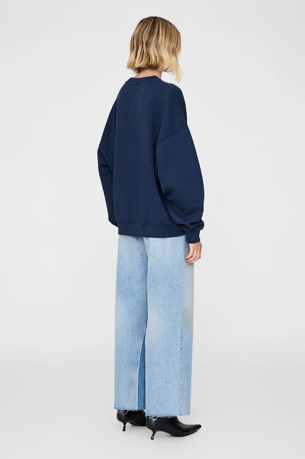 Miles Oversized Sweatshirt Letterman - Navy