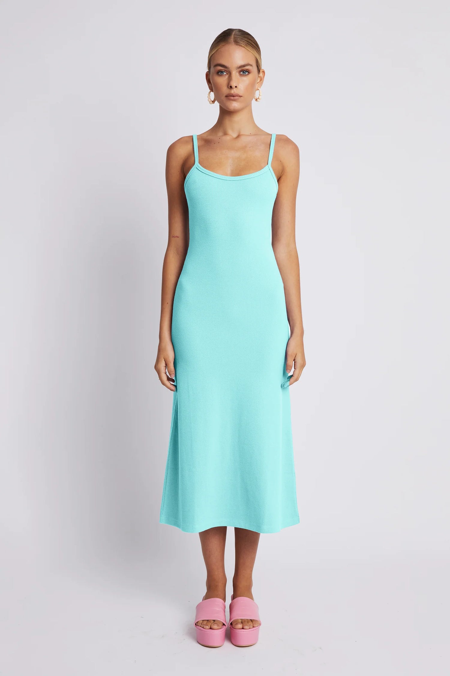 A-Line Midi Dress - Aqua