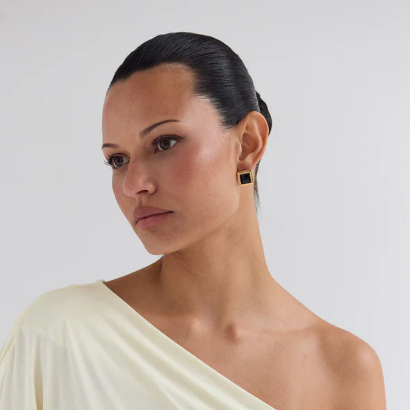 Archer Earrings - Black/Gold