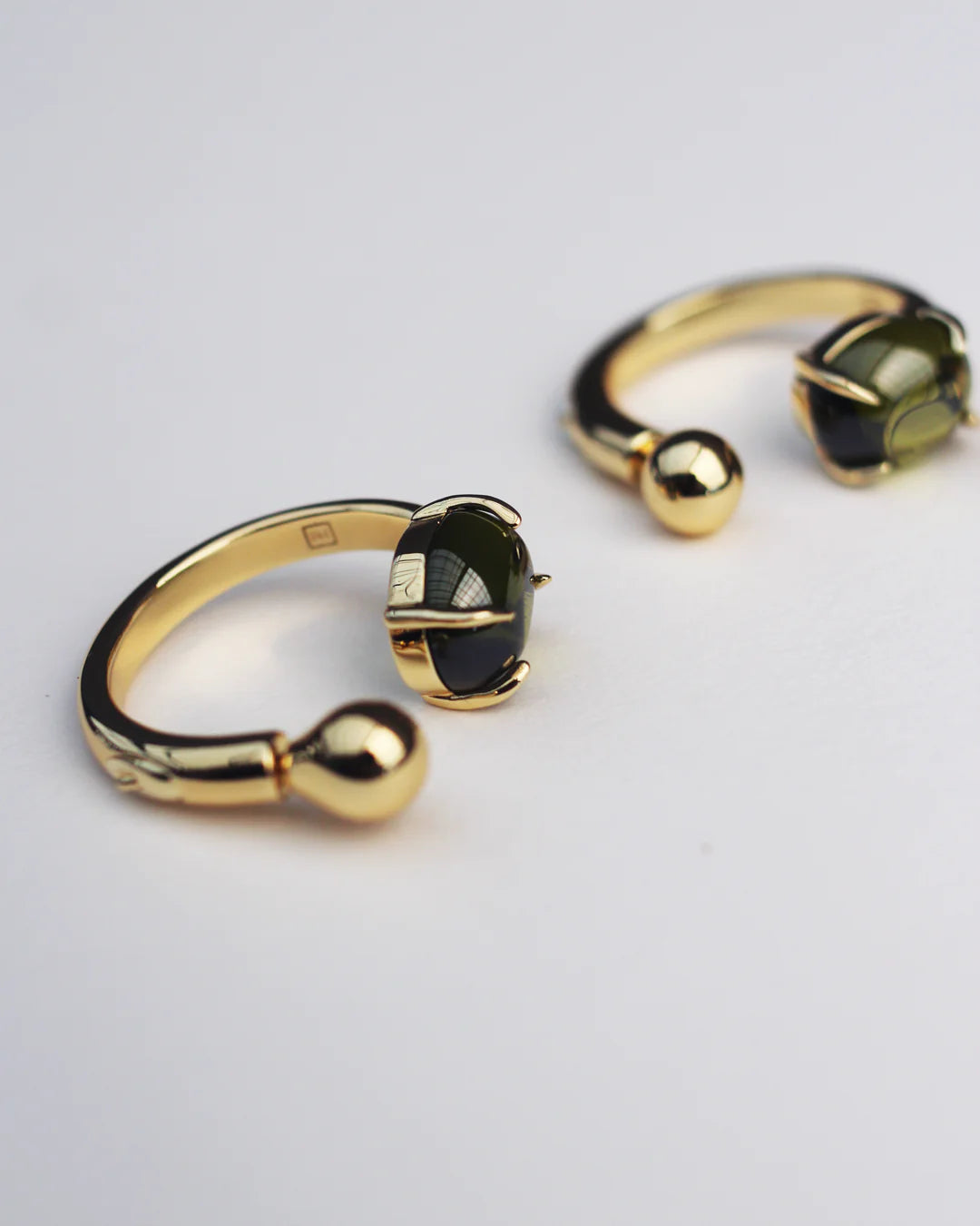 Accord Punk Earrings: 18k Gold Plating + Peridot