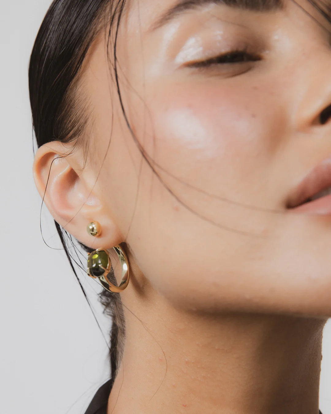Accord Punk Earrings: 18k Gold Plating + Peridot