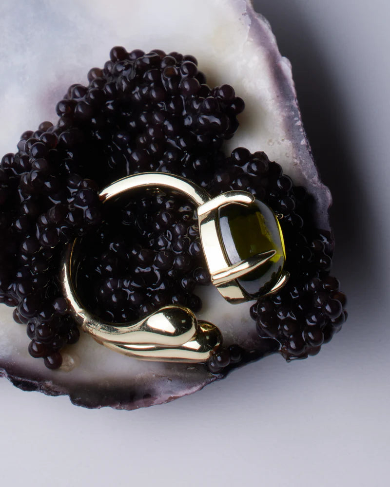 Accord Gemstone Ring - 18k Gold Plating + Peridot