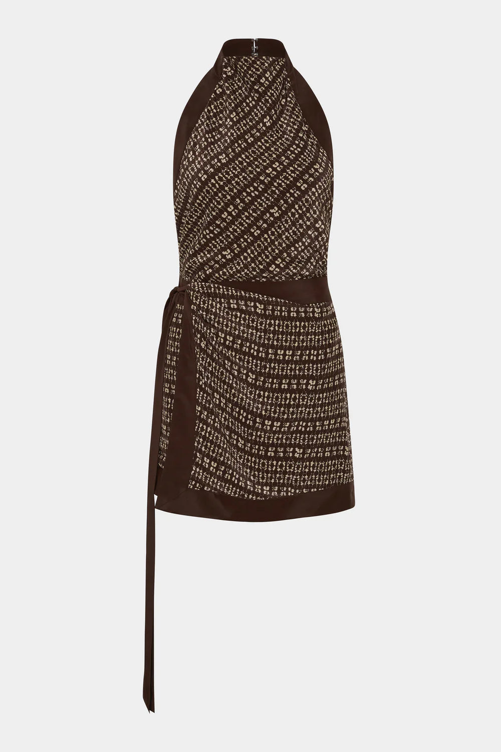 Brown patterned apron on a white background
