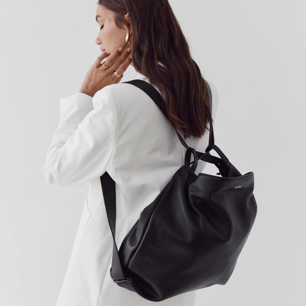 Bella XL 2-in-1 Convertible Backpack Tote - Black