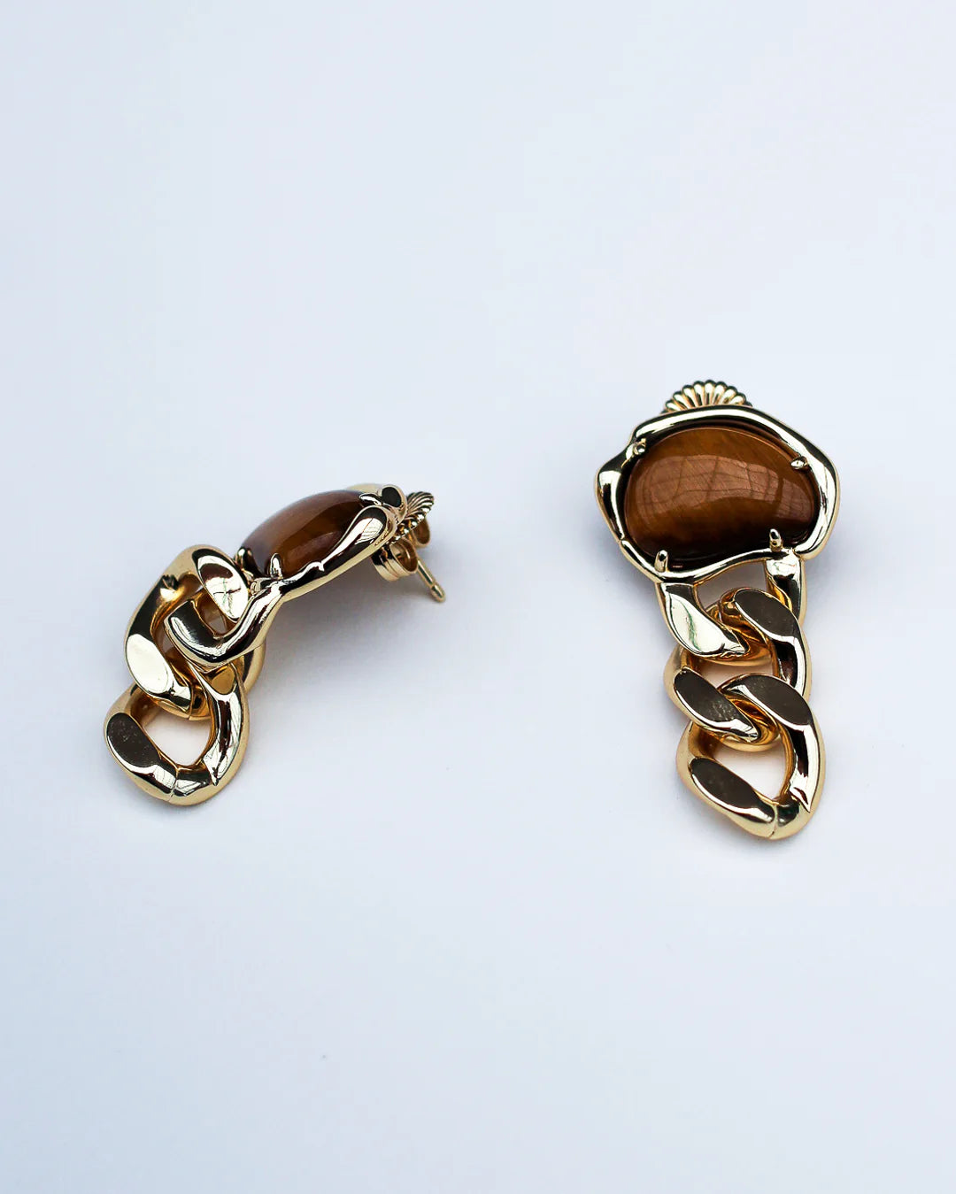 Bean Statement Chain Earrings