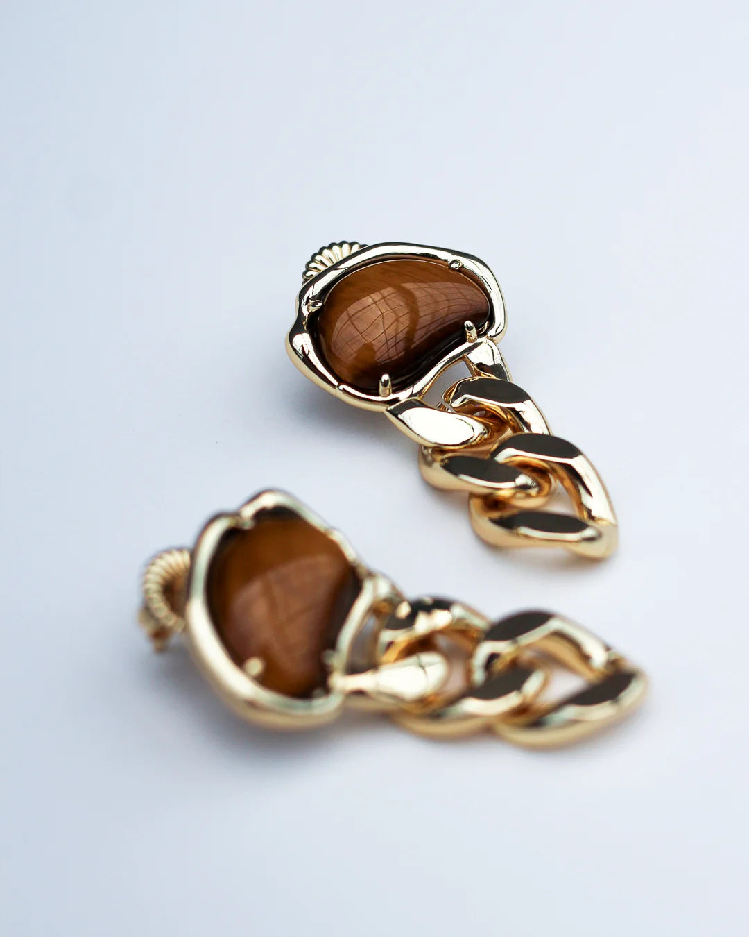 Bean Statement Chain Earrings