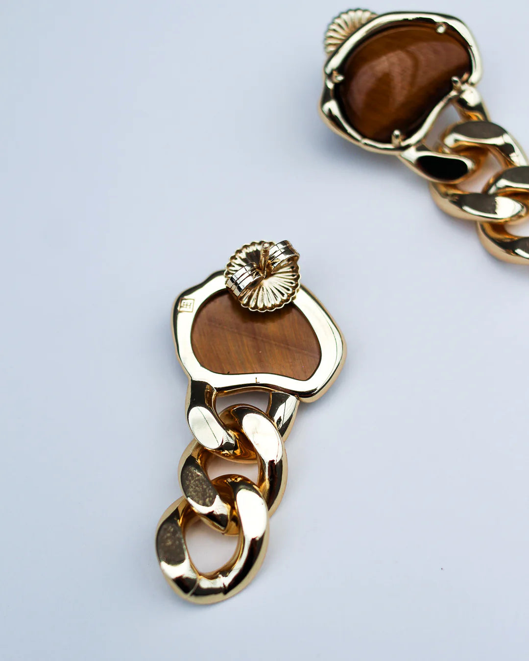 Bean Statement Chain Earrings