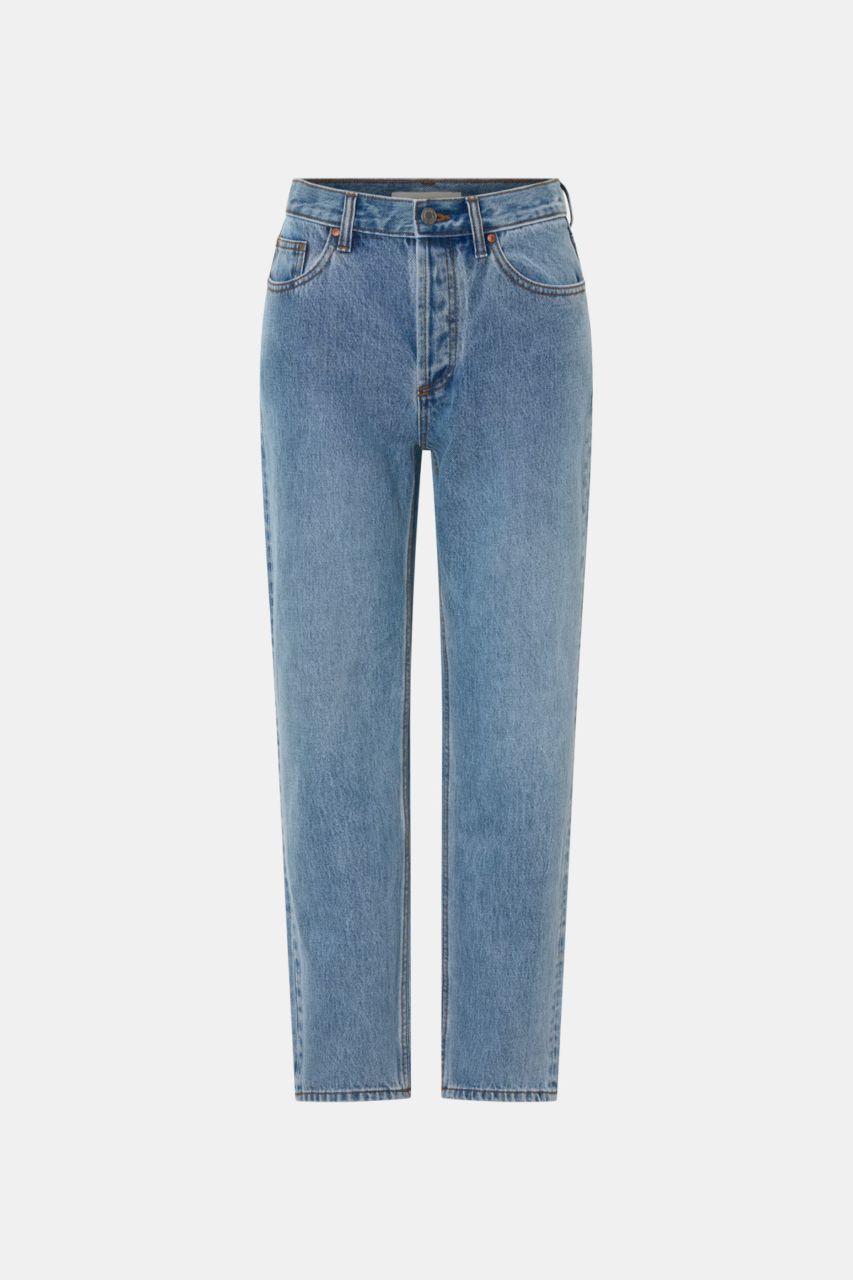 Blue jeans on a white background
