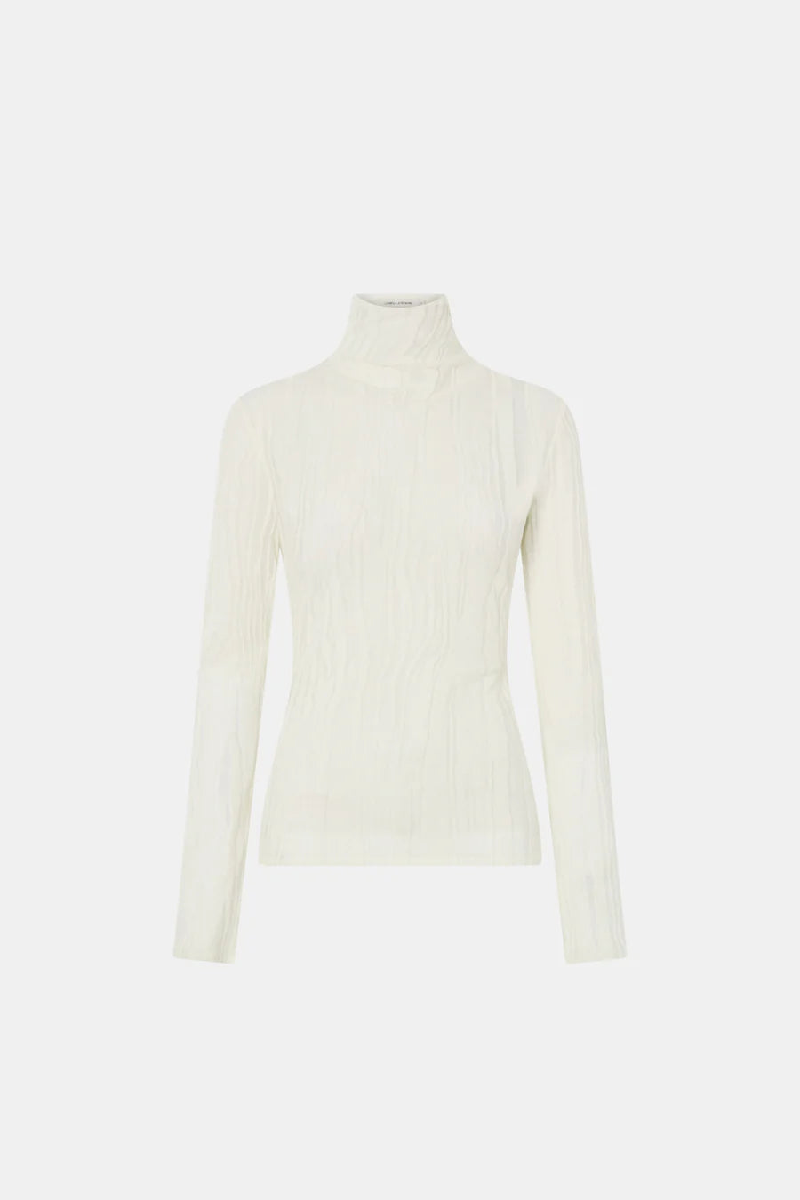White turtleneck sweater on a white background