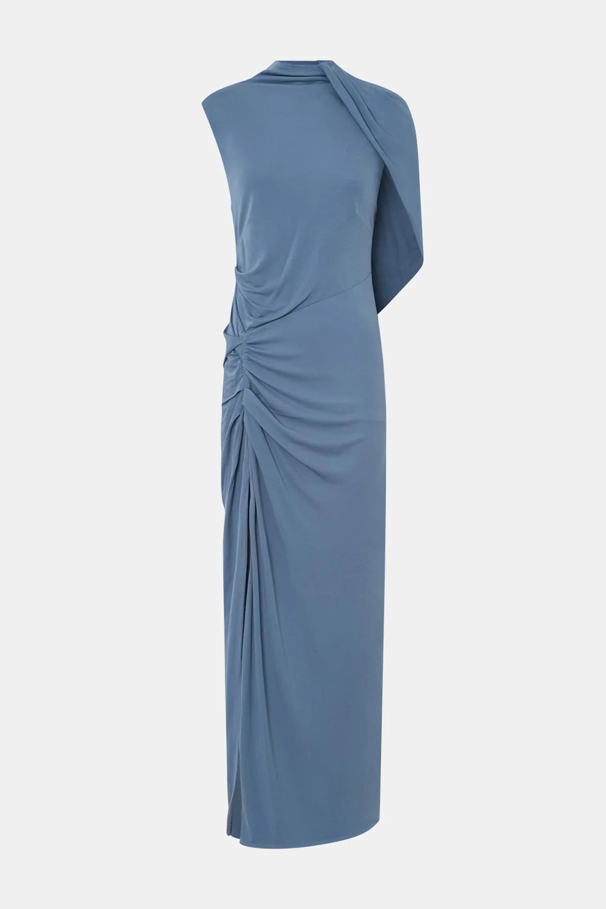 Paloma Draped Sleeve Dress - Dusty Blue