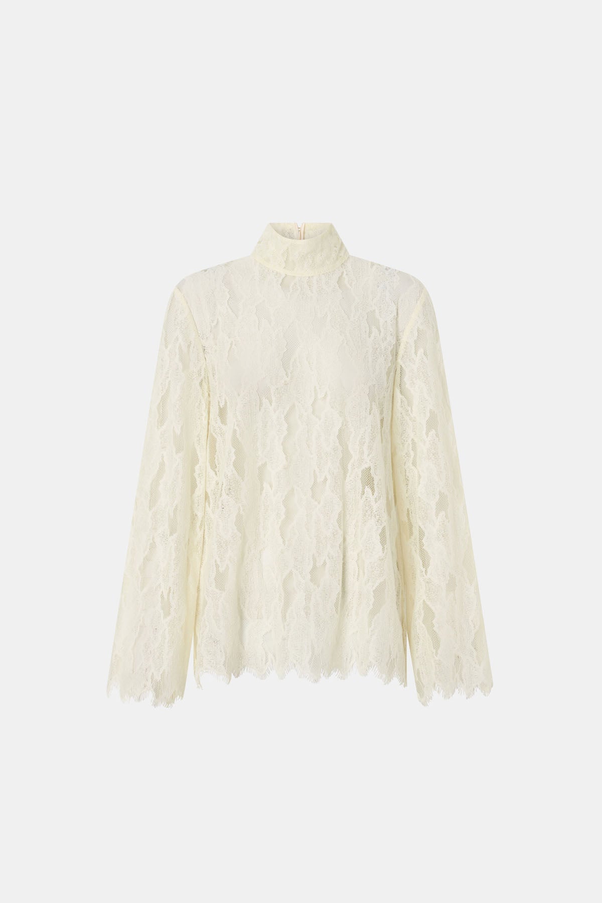 Zemira Long Sleeve Lace Top - Cream