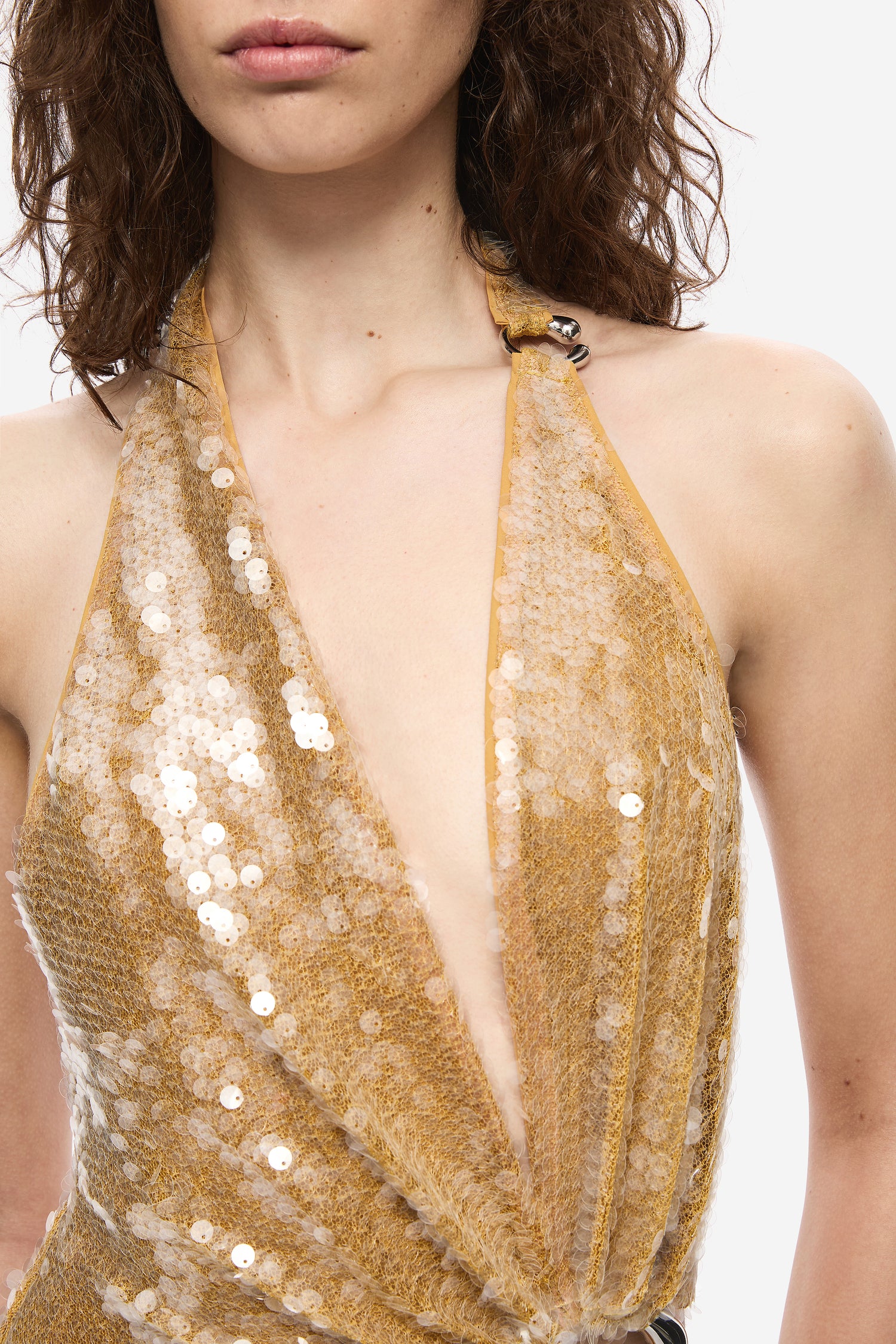 Gold sequin close up