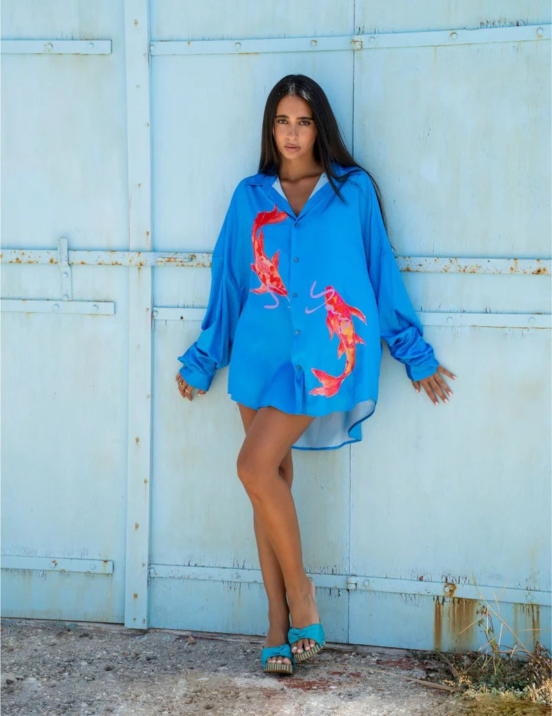 LS Oversized Shirt - Koi