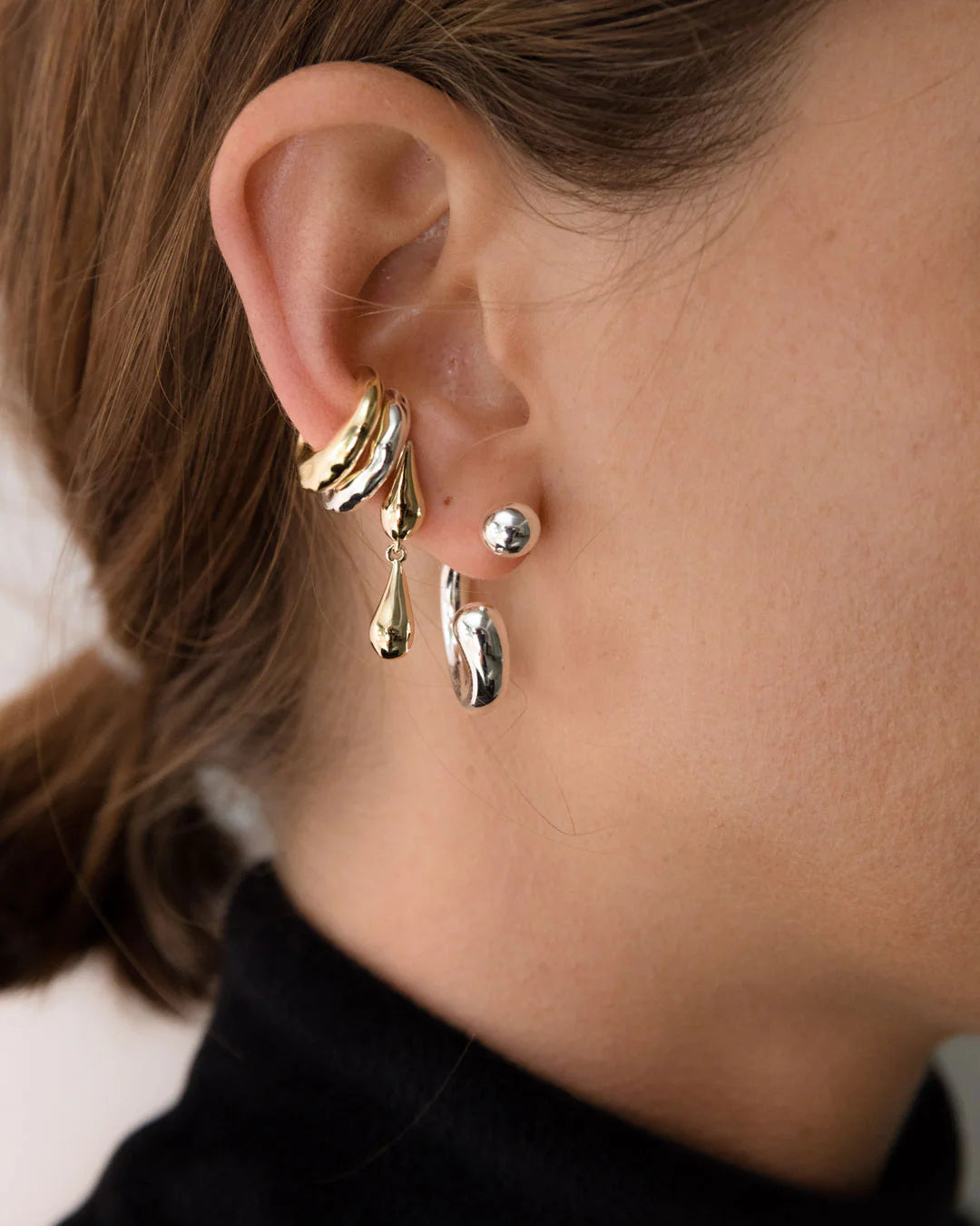 Double Droplet Studs - Solid Sterling Silver