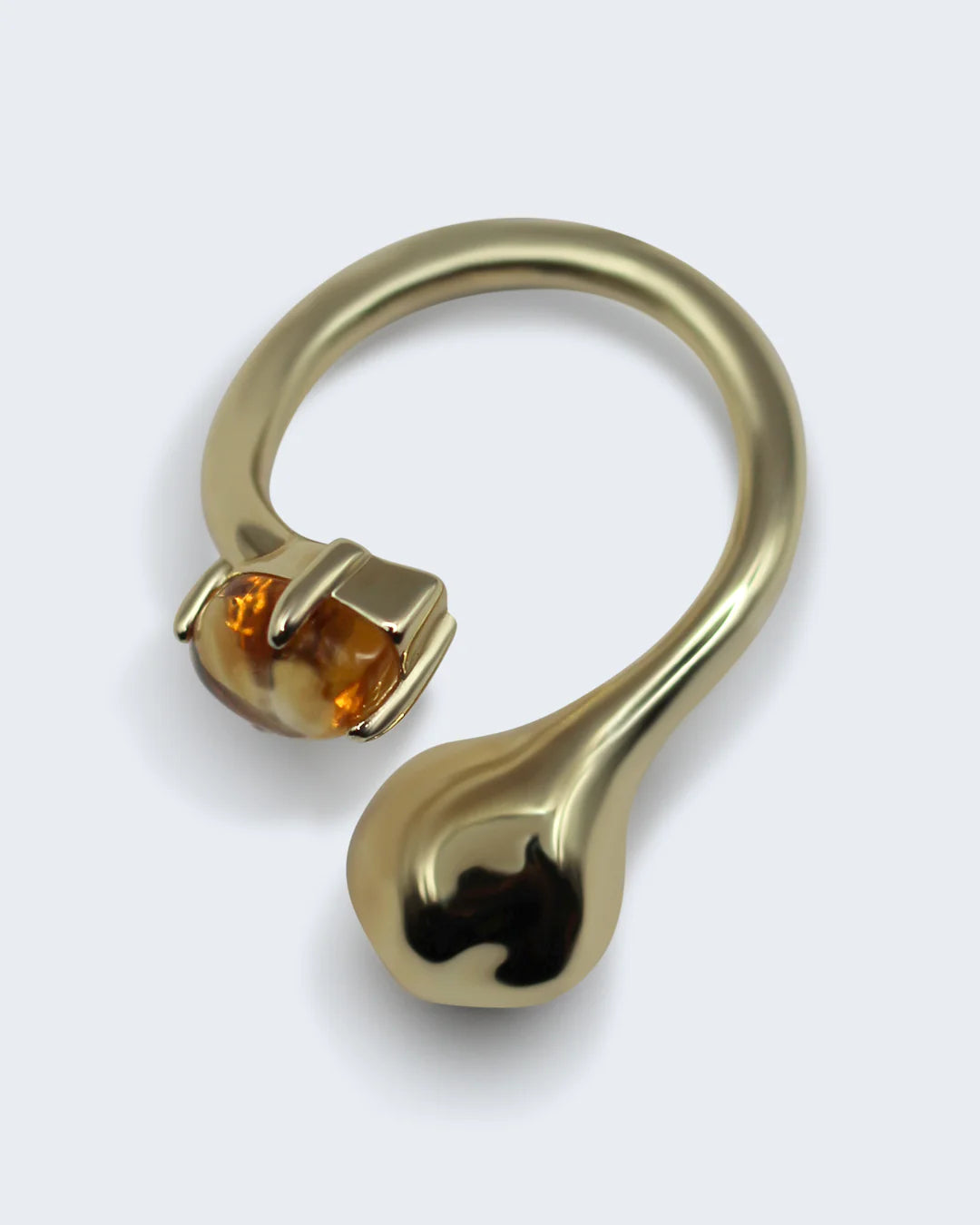 Eccentric Hammered Gemstone Ring