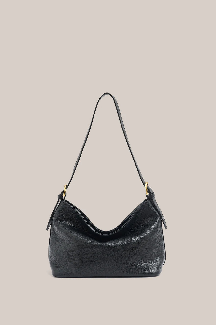 Eden Black Leather Shoulder Bag
