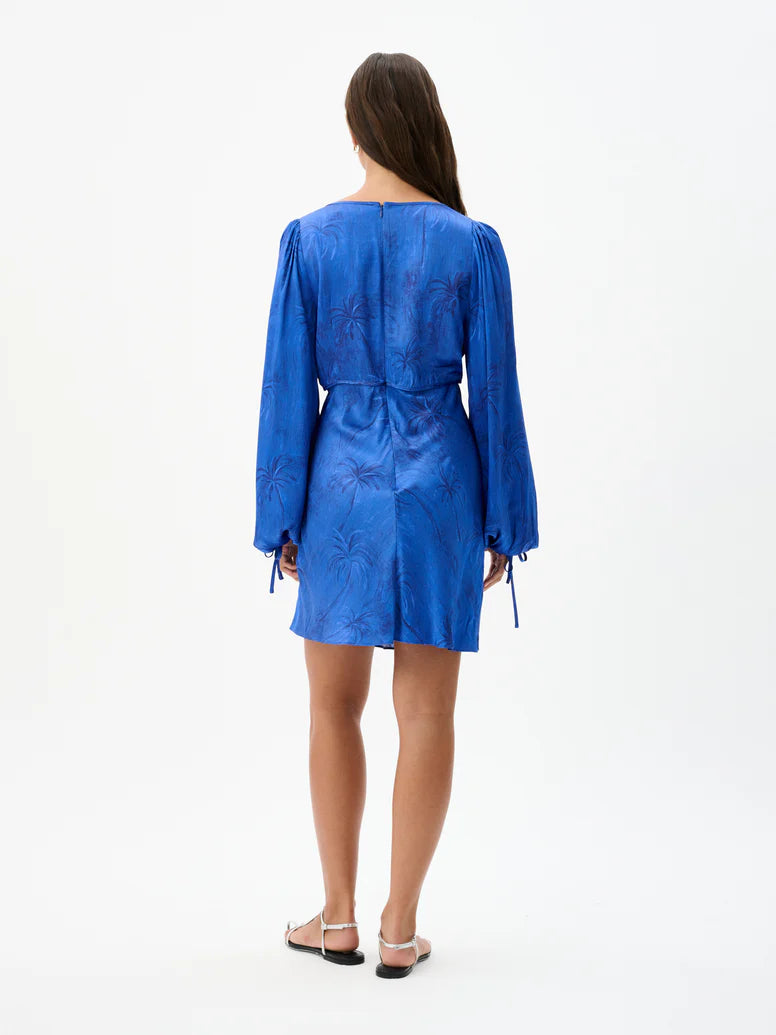 Elena Mini Dress Palm Paradiso Bleu