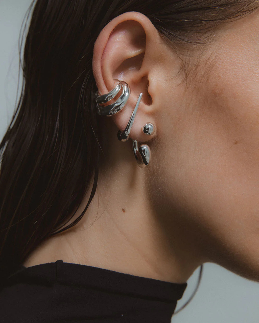 Everything Lobe Earring - Solid Sterling Silver