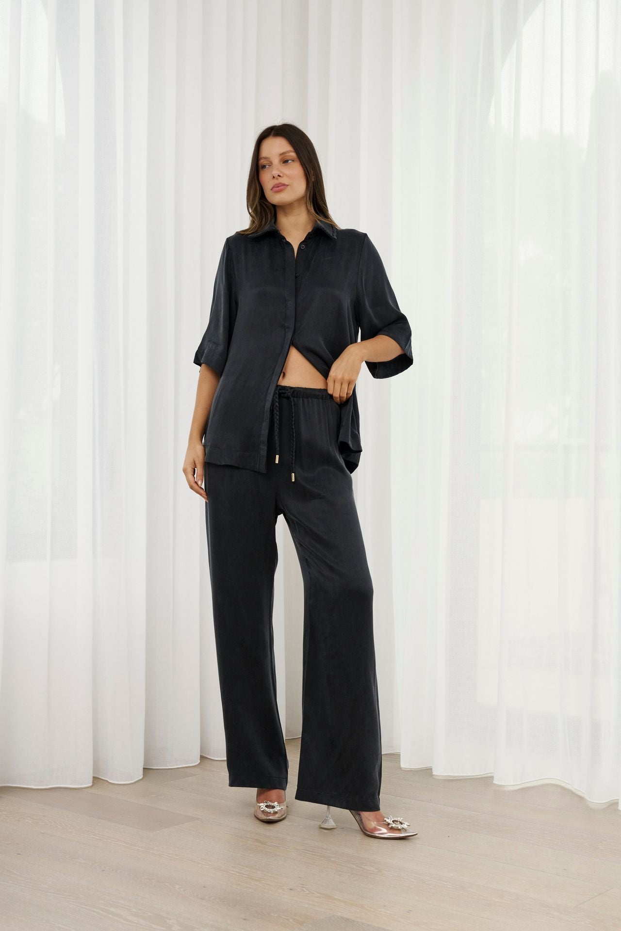 Fleur Pant - Washed Black