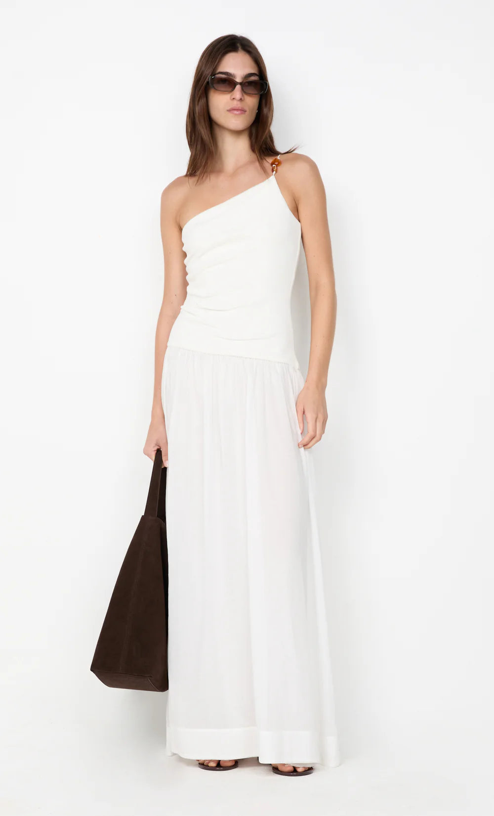 Sabrine Asym Maxi Dress - Ivory