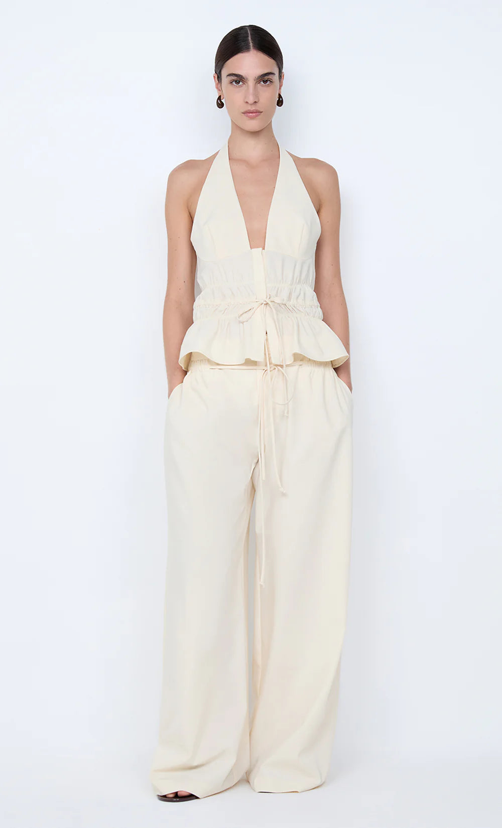 Astrid Wide Leg Pant - Ecru