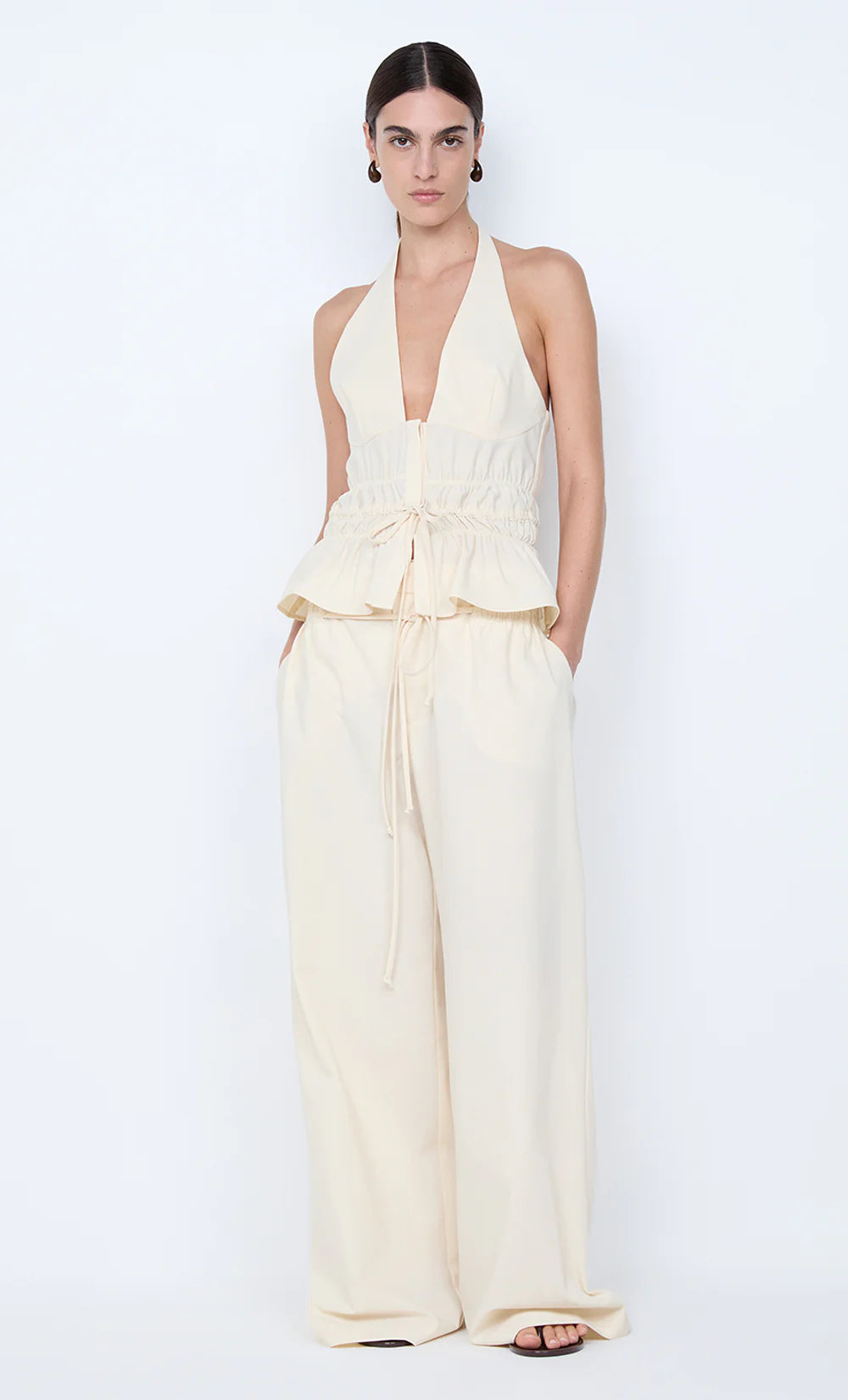 Astrid Wide Leg Pant - Ecru