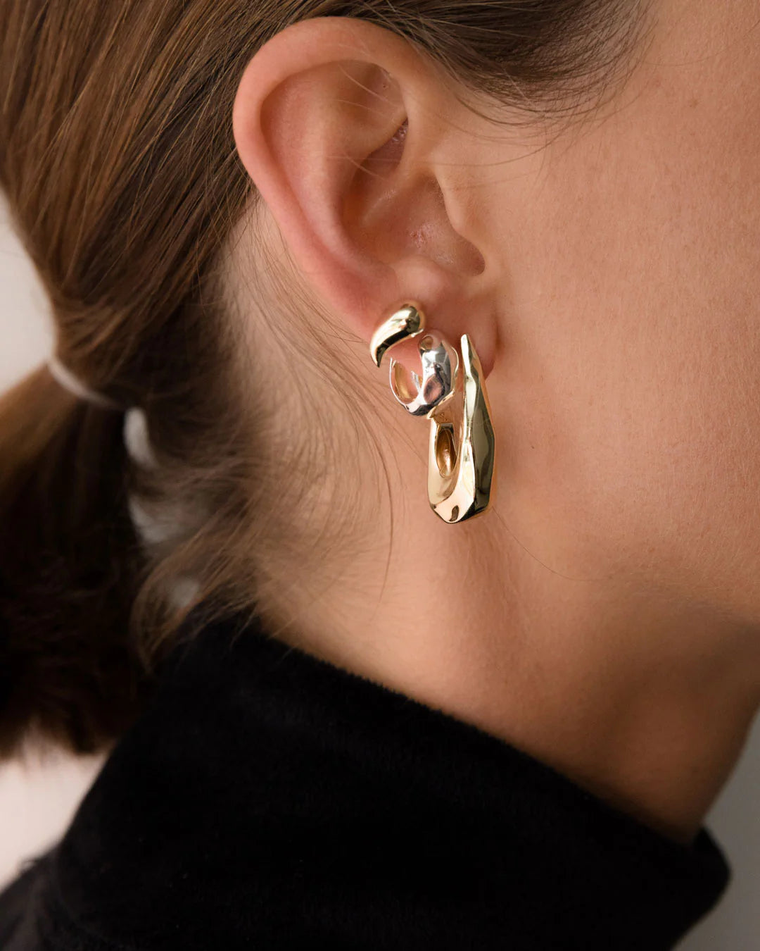 Hammered Huggies - Solid Sterling Silver