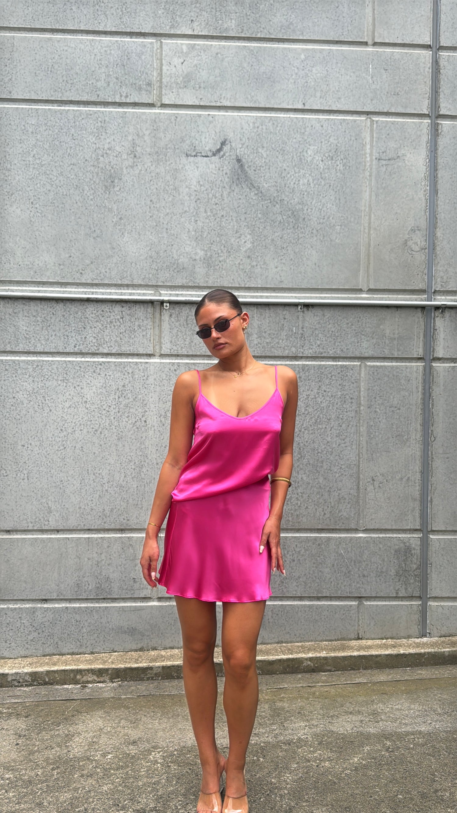 Beau Silk Cami - Pink