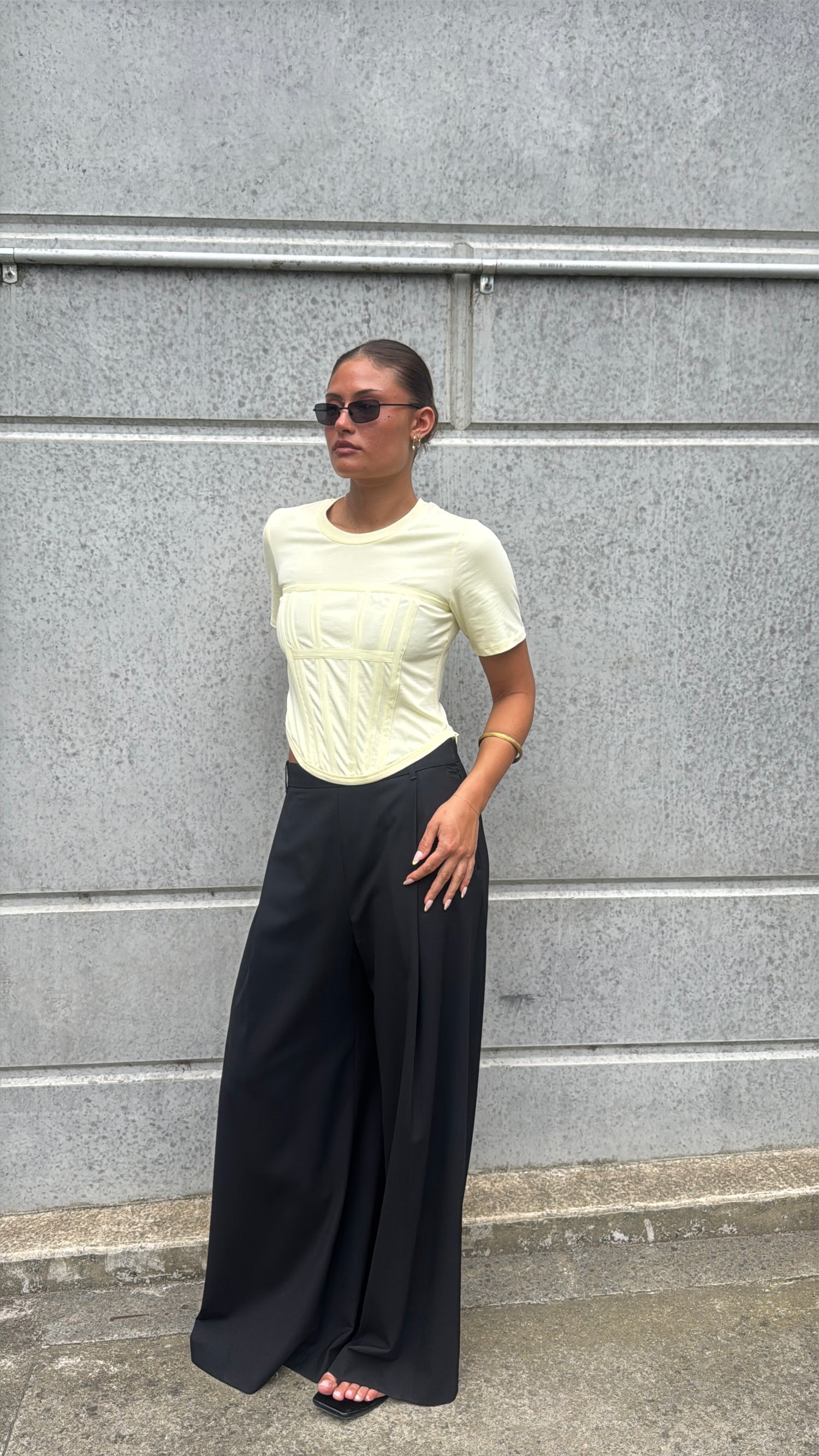 Vogue Corset Tee - Lemon