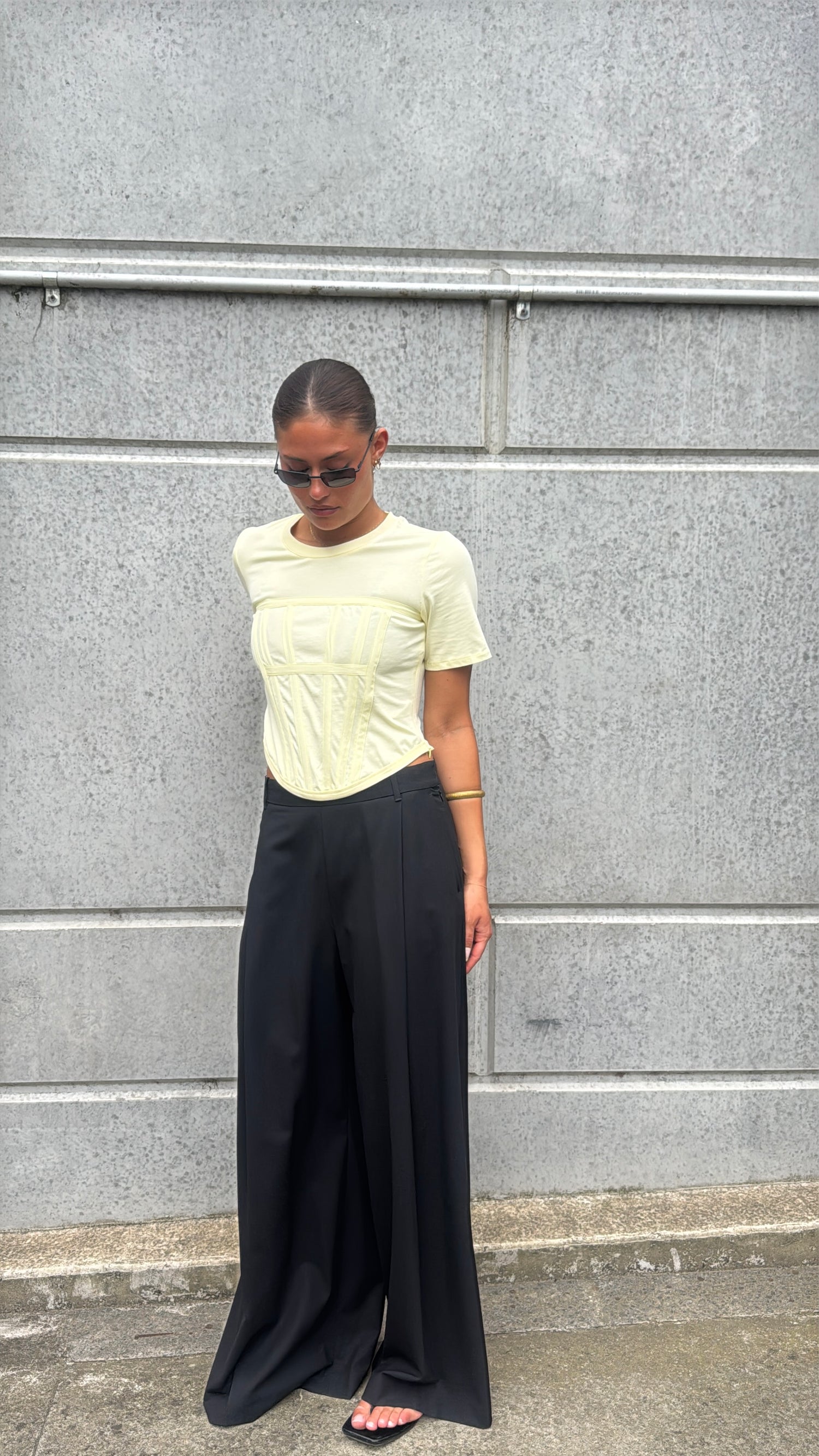 Vogue Corset Tee - Lemon