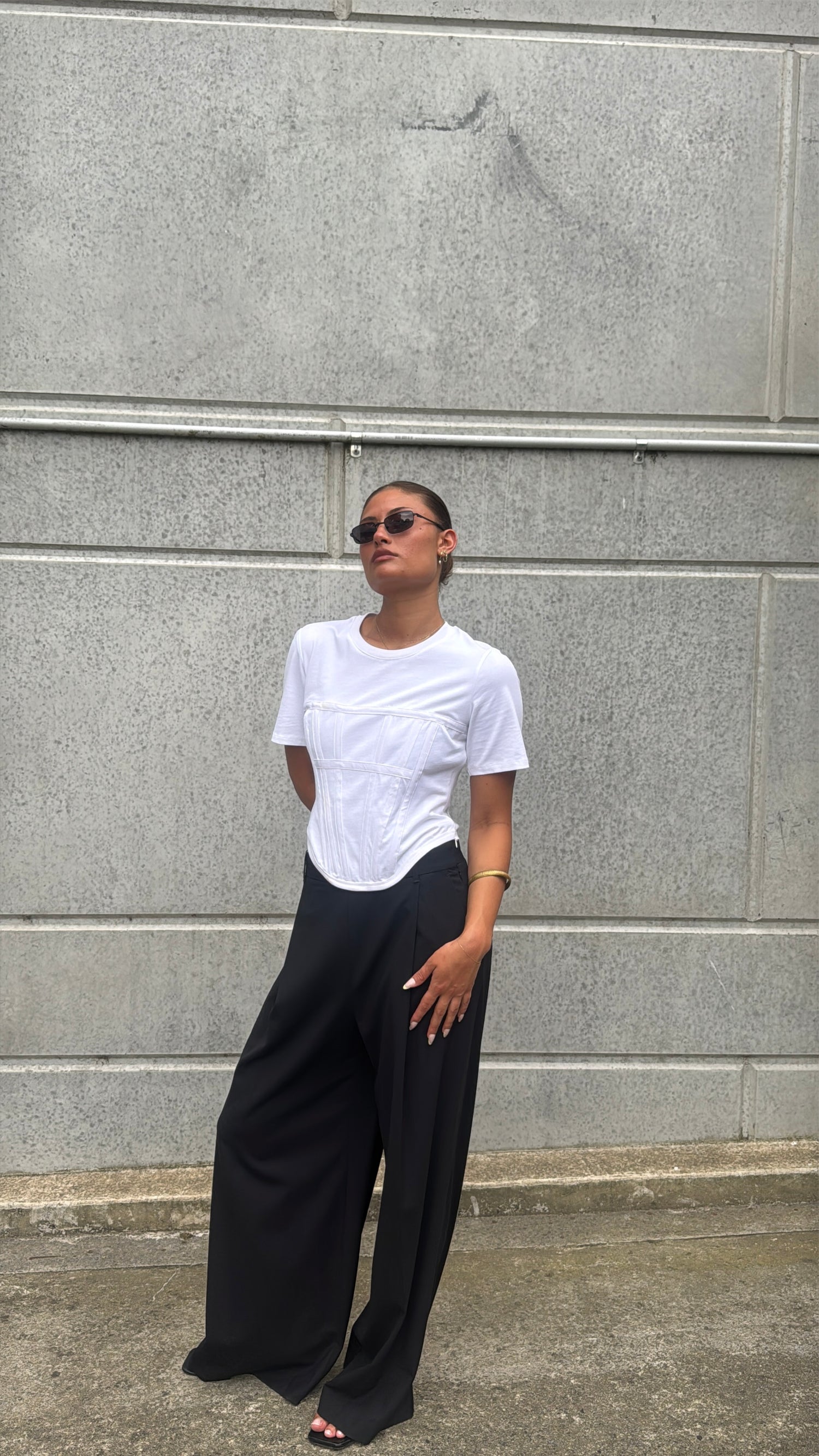 Vogue Corset Tee - White