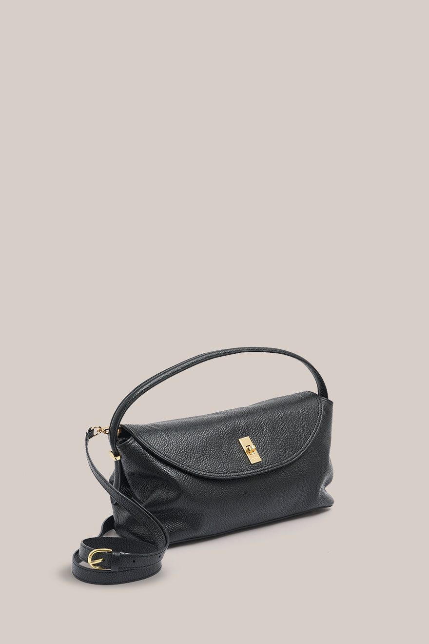 Sloane Large Black Leather Crossbody
