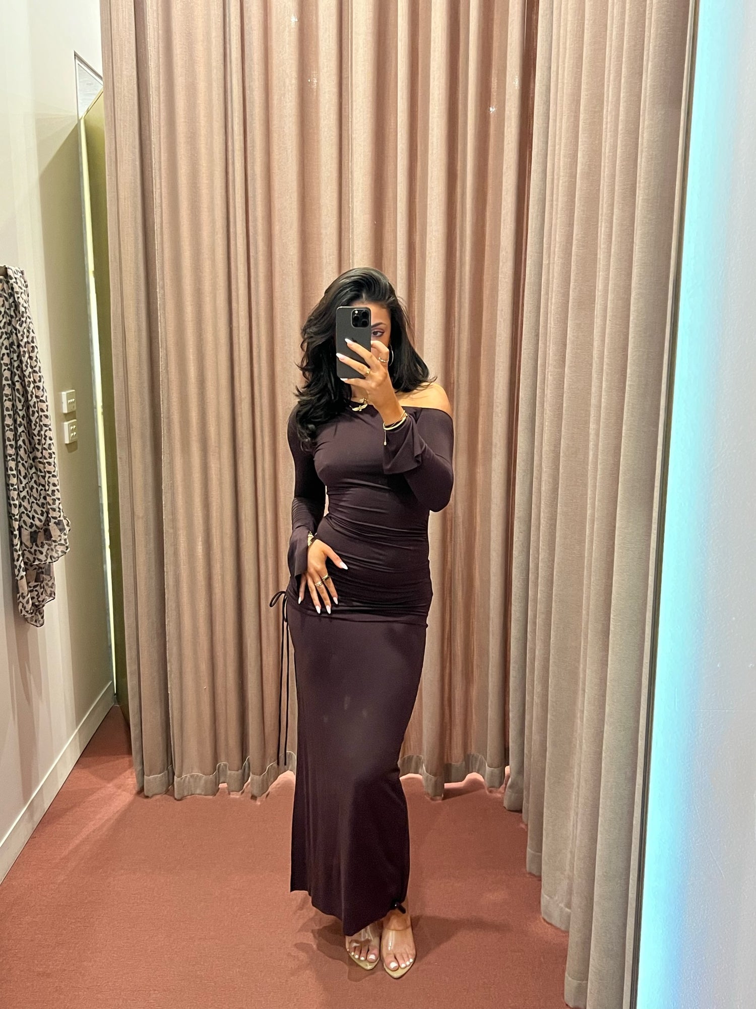 Elissa Long Sleeve Dress - Aubergine