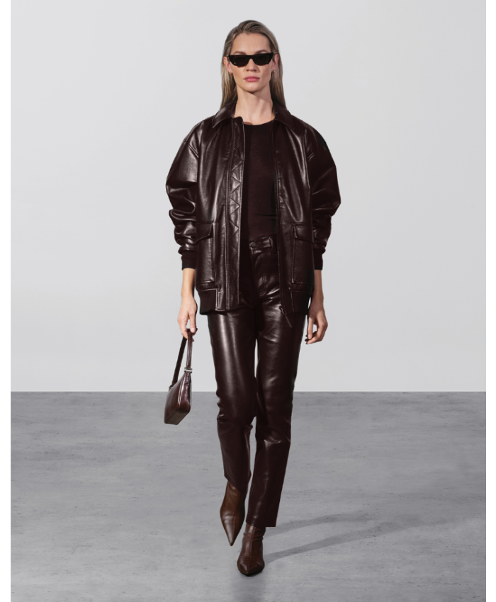 Kelanie Jacket - Deep Brown Recycled Leather