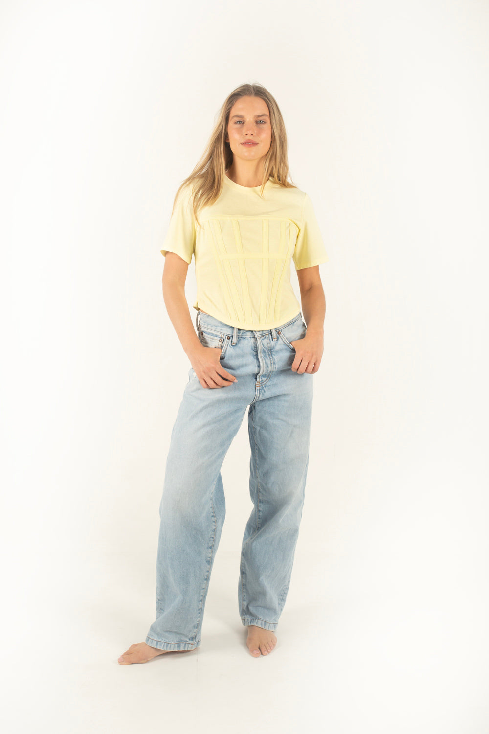 Vogue Corset Tee - Lemon