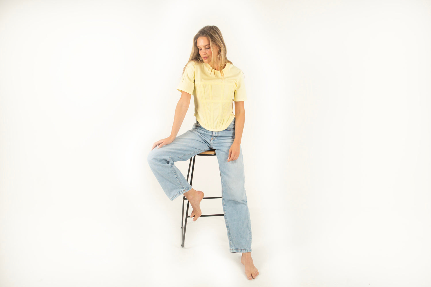 Vogue Corset Tee - Lemon