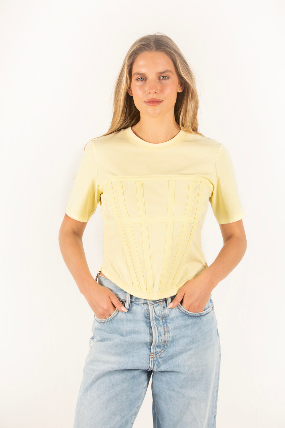 Vogue Corset Tee - Lemon