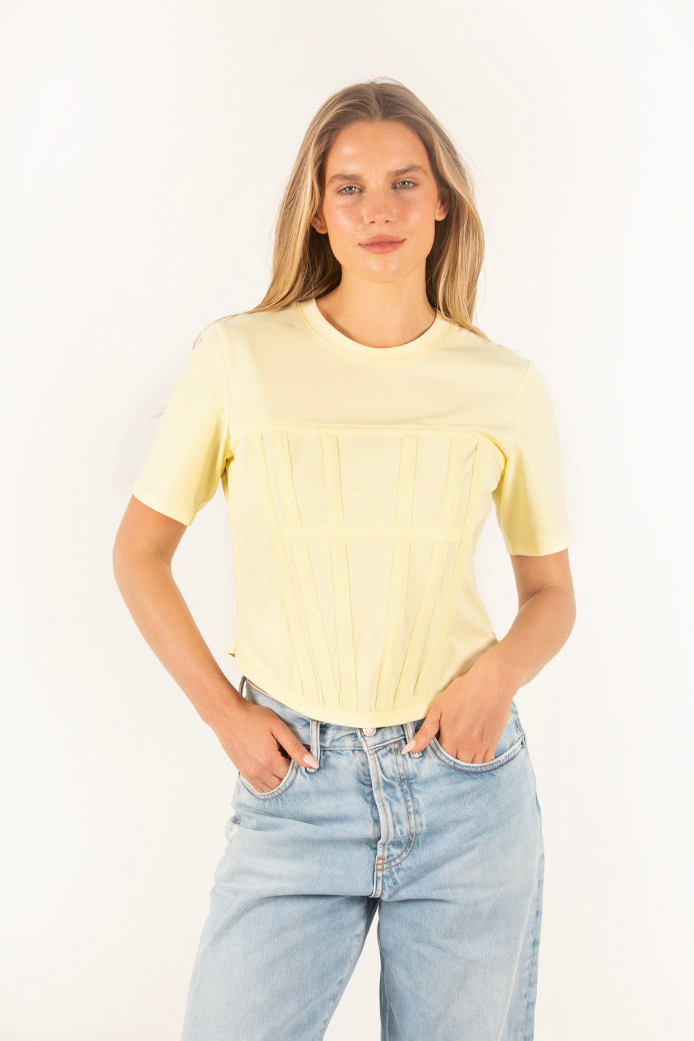 Vogue Corset Tee - Lemon