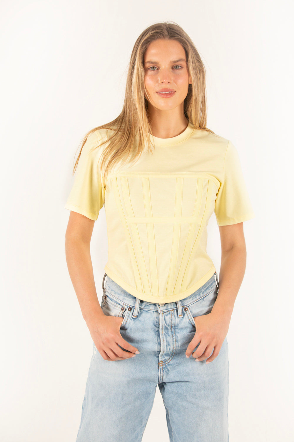 Vogue Corset Tee - Lemon