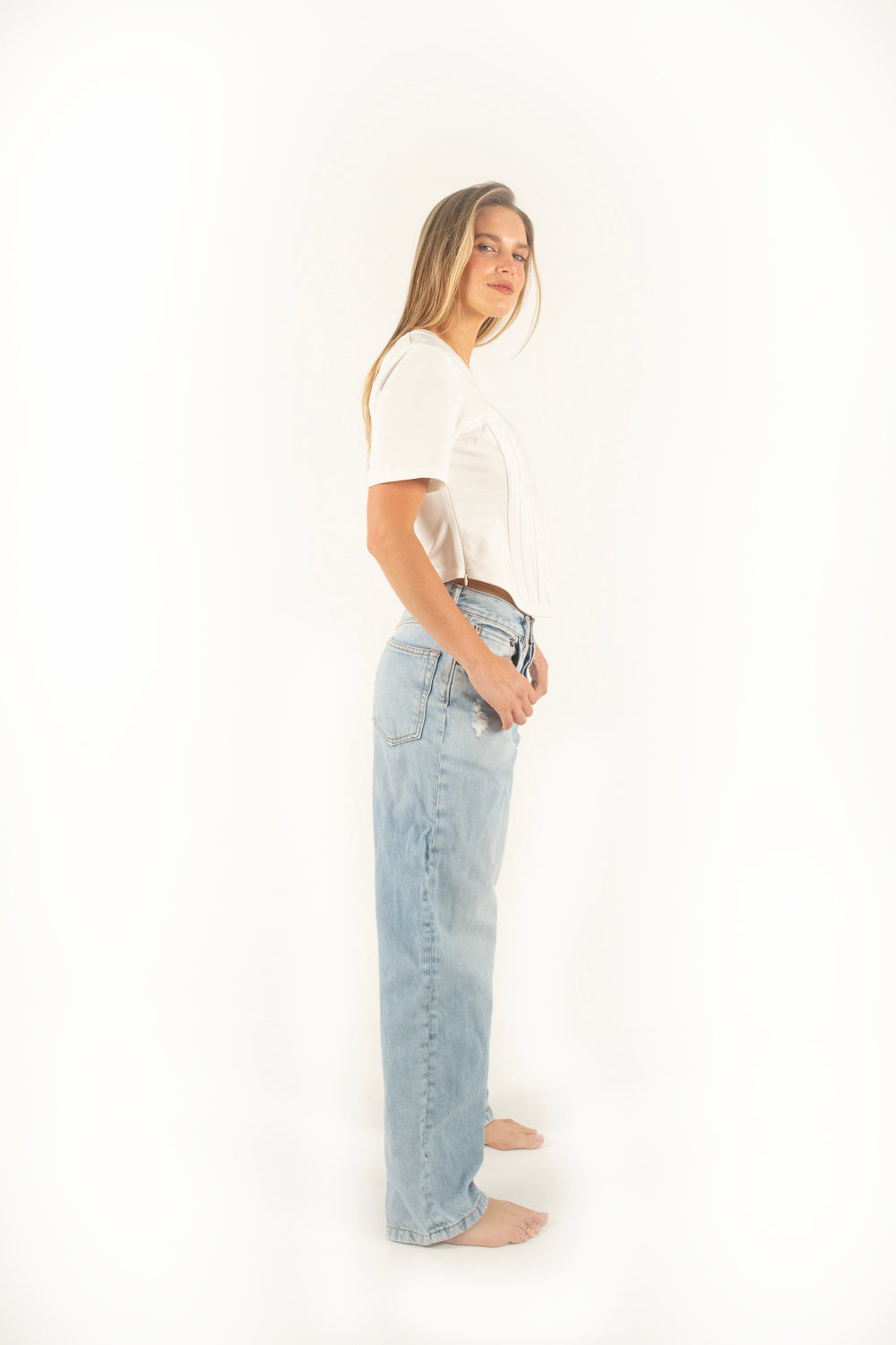 Vogue Corset Tee - White